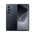 Infinix hot 60i smartphone front and back view in sleek black color