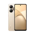 Infinix smart 10 HD smartphone front and back view in Shiny gold color