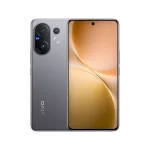 Vivo V60 smartphone in Mist Gray showing front display and dual rear cameras