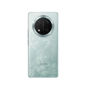 Honor X9c 5G smartphone in Jade Cyan color showing rear cameras.