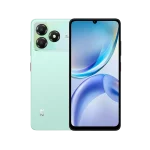 ZTE Blade A36 smartphone in Green color showing dual rear cameras and a centered punch-hole display.