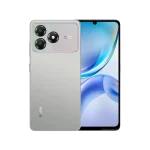 ZTE Blade A36 smartphone in Silver color showing dual rear cameras and a centered punch-hole display.