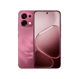 OPPO A6 Pro 5G smartphone in Rosewood Red showing front display and rear dual camera design.