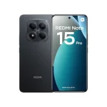 Redmi Note 15 Pro in Black showing front AMOLED display and rear camera design