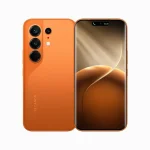 Tecno Camon 50 Ultra 5G smartphone in Luminous Orange, showing front and rear views with cameras and gradient display