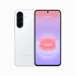 Samsung Galaxy A37 Smartphone in White showing rear tripple camera and front display