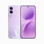 Front and back view of a purple Vivo smartphone, showcasing a gradient back and a dual-camera rear module with a round lens design in the top-left area of the back.