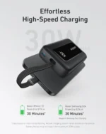 Anker Zolo Power Bank (10K, 30W, Built-In USB-C Cable) - Image 2