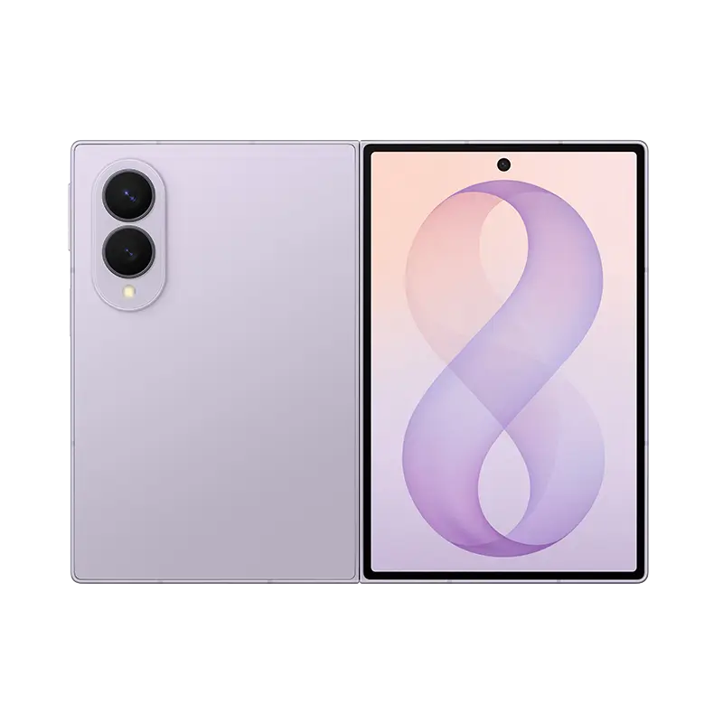 Samsung Galaxy Z Fold8 Lavender – Buy Smartphones & Accessories | Ropem Phones Kenya Samsung Galaxy Z Fold8 smartphone showing rear dual camera and cover screen