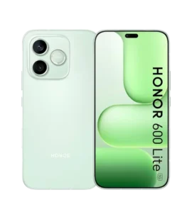 HONOR 600 LITE smartphone in Sprout Green showing rear camera and front display
