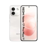 Xiaomi Redmi Note 17 Pro Max 5G smartphone in cLOUD bLUSH COLOR showing front display and dual rear cameras