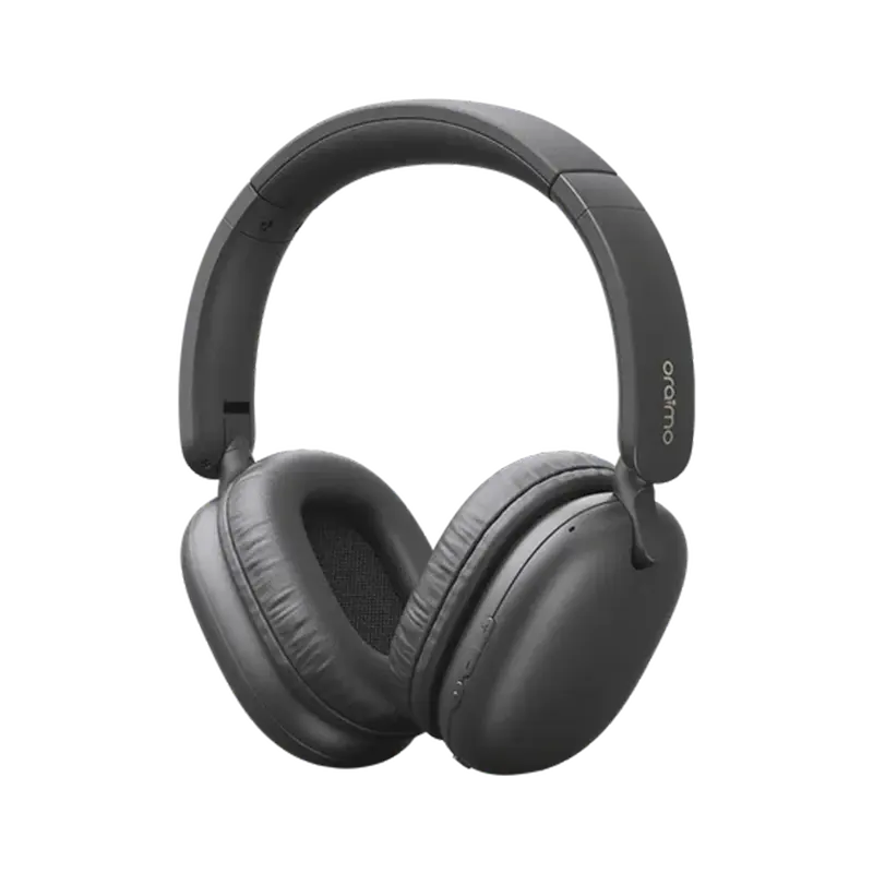 Oraimo BoomPop Lite Headphones – Buy Smartphones & Accessories | Ropem Phones Kenya Black over-ear wireless headphones with cushioned ear cups and padded headband across the top view